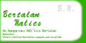 bertalan malics business card